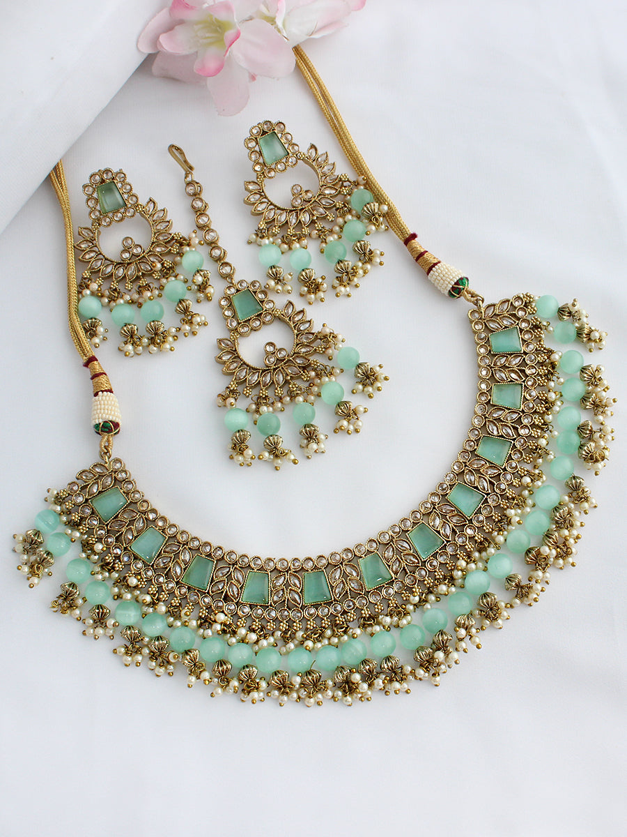 Sania Necklace Set - Mint Green