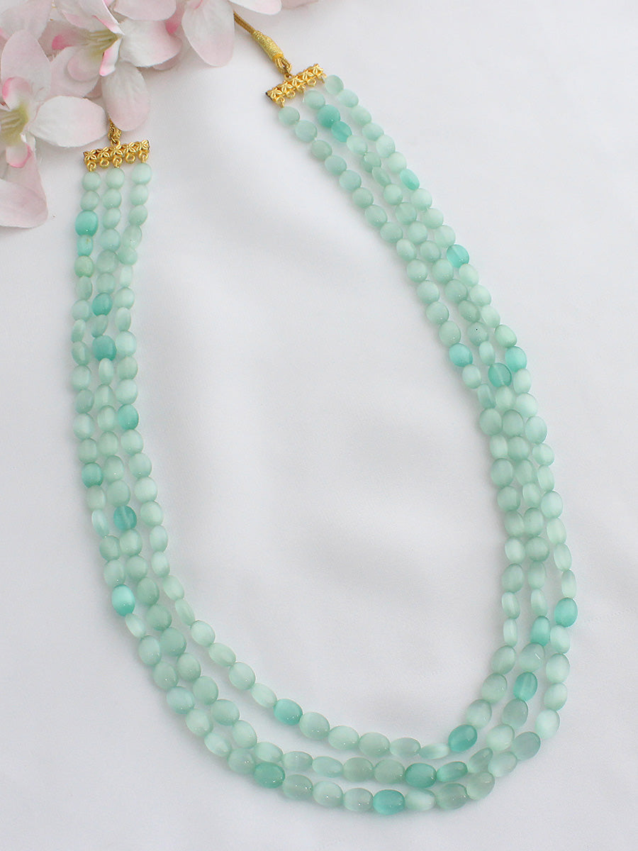 Kartik Layered Necklace-Mint Green