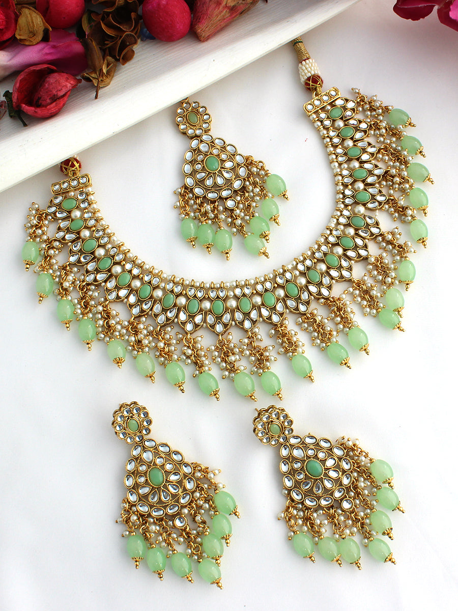 Nitya Necklace Set-Mint Green