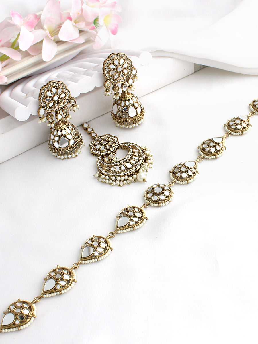 Keesha Mirror Choker Necklace Set