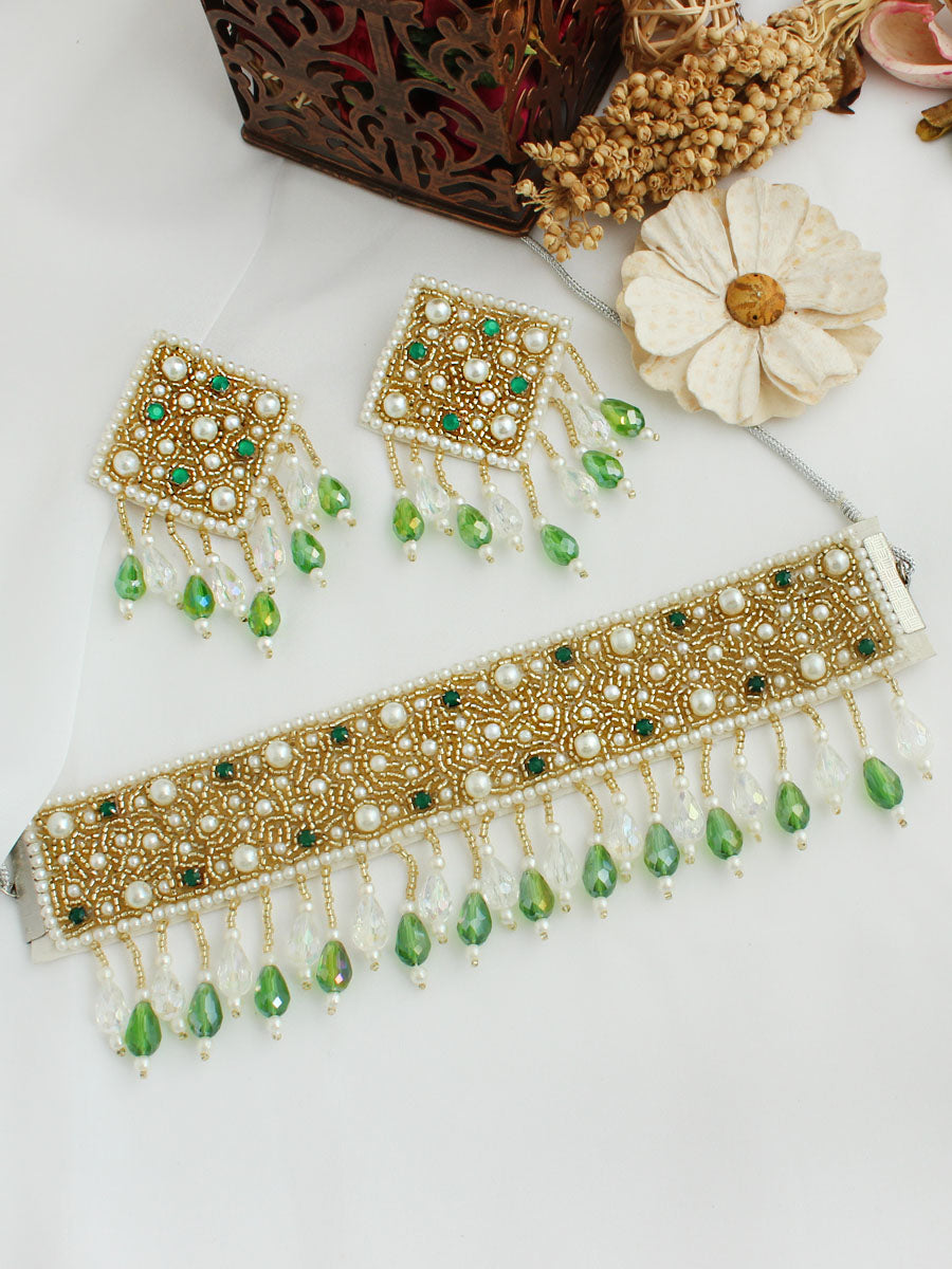 Remina Necklace Set-Green