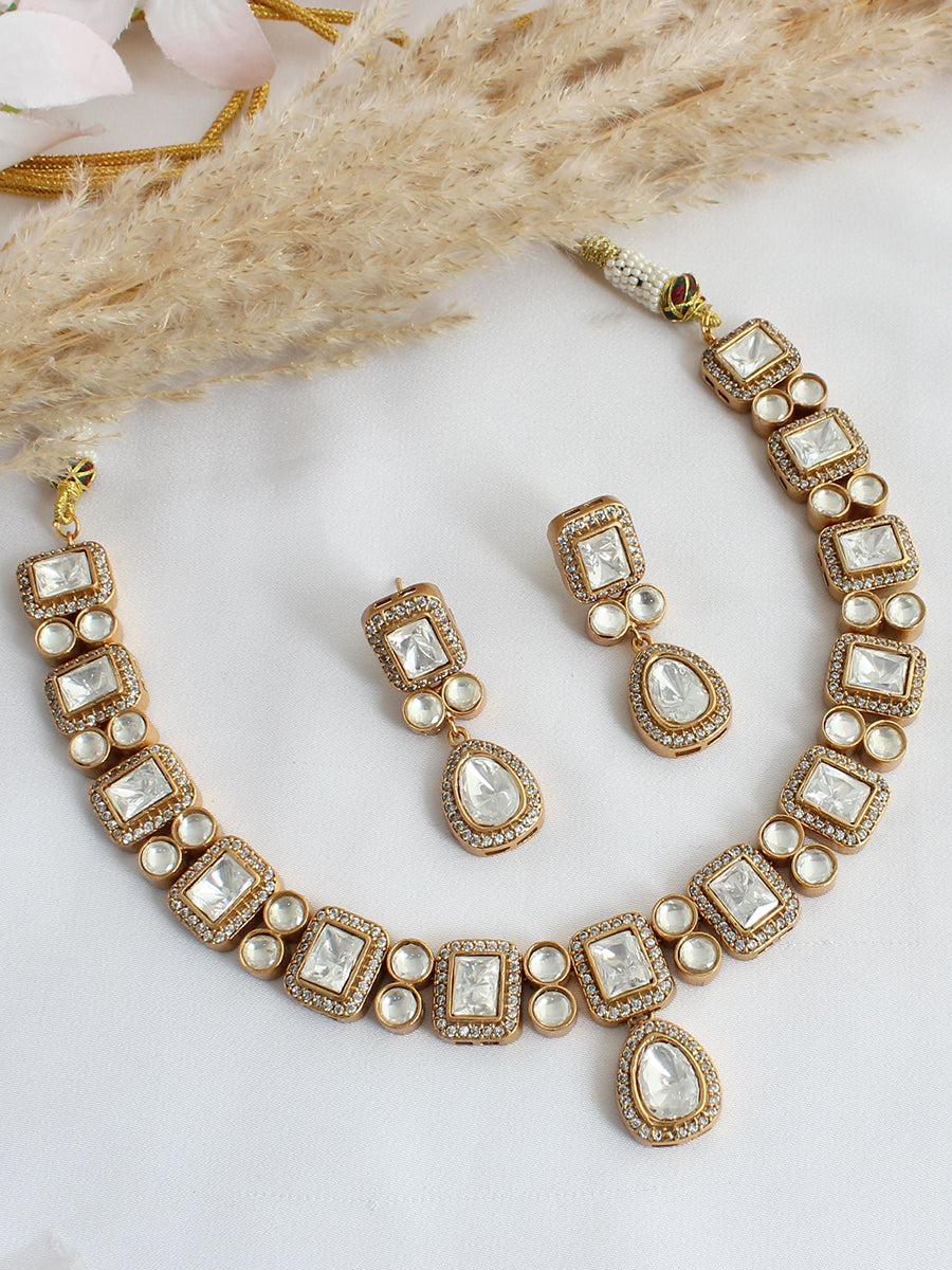 Nishka Necklace Set-white