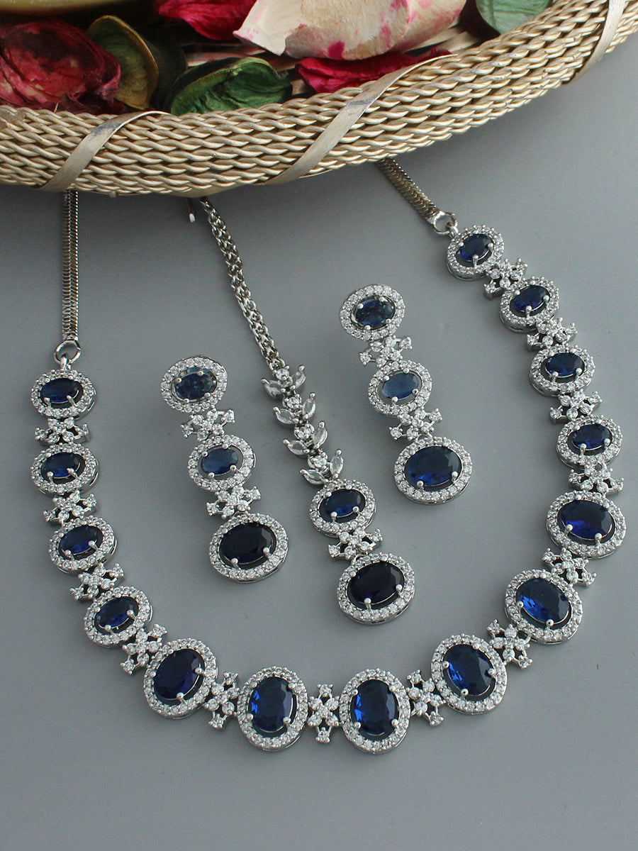 Aneri Necklace Set-Blue