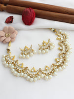 Chand (Moon) Kundan Necklace Set-White