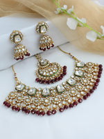 Aishwarya Necklace Set-Maroon