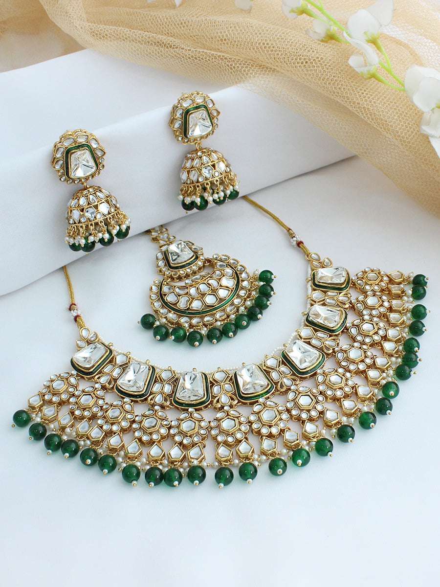 Aishwarya Necklace Set-Green