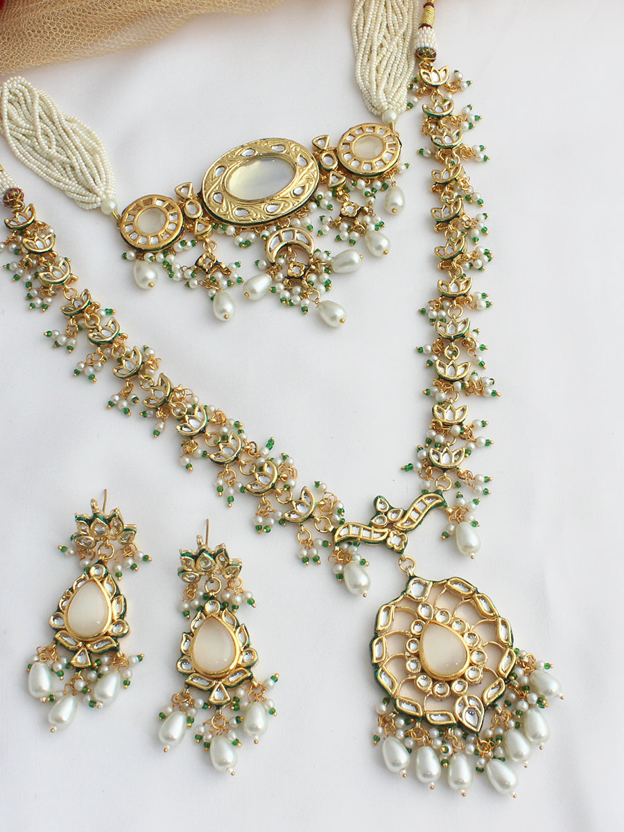 Nabhya Layered Necklace Set-Ivory