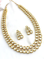 Gulnaaz 2 Layered Necklace Set-White