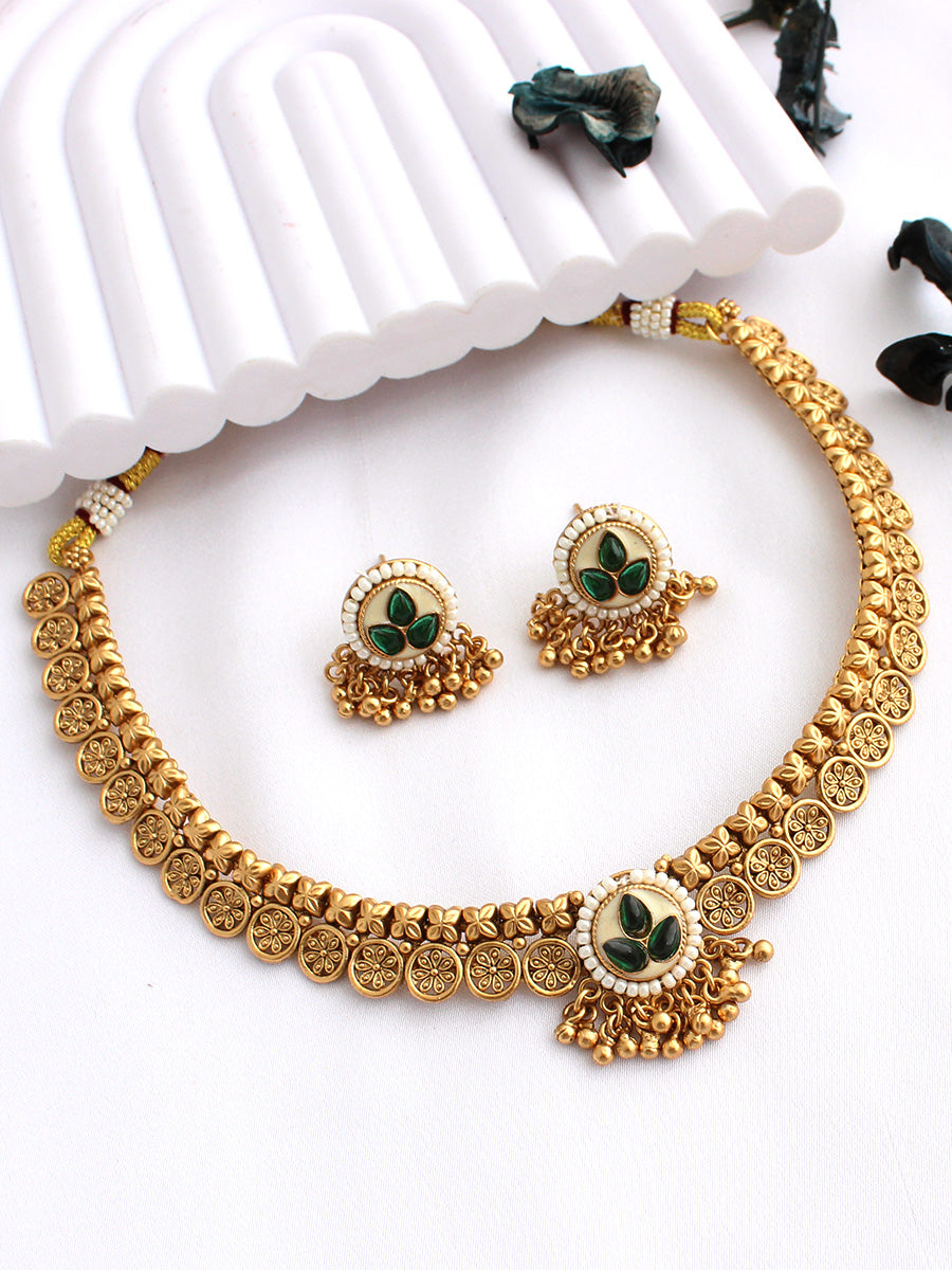 Lekha Necklace Set-Green
