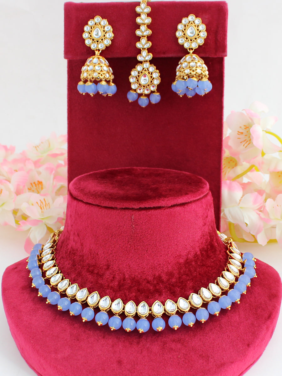 Damini Kundan Bib Necklace Set
