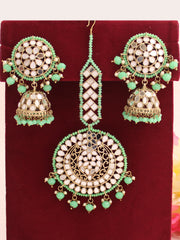 Aisha Earrings & Tikka-Mint Green