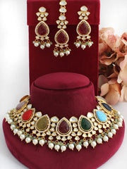 Aahna Necklace Set-Multicolor