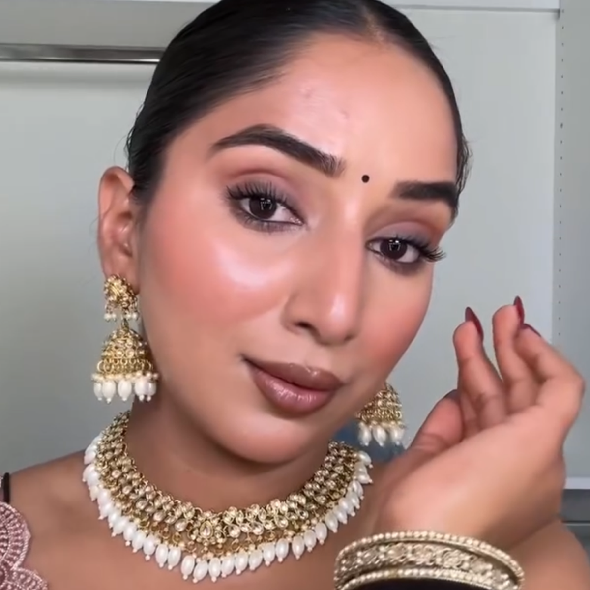 Necklace sets with jhumkas