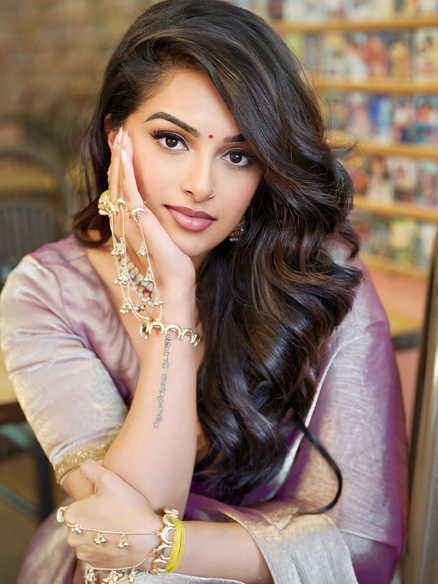 The Moon Hand Harness / Bracelet (Hathphool)-Gold