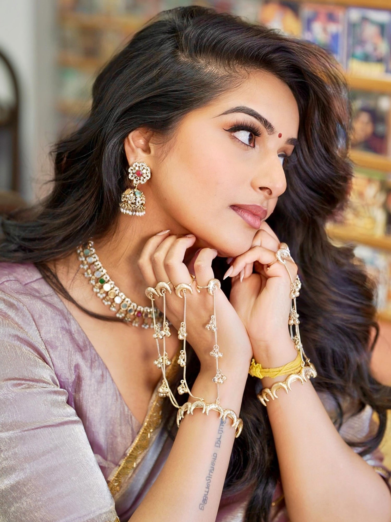 Bani Mirror Necklace Set-Multicolor