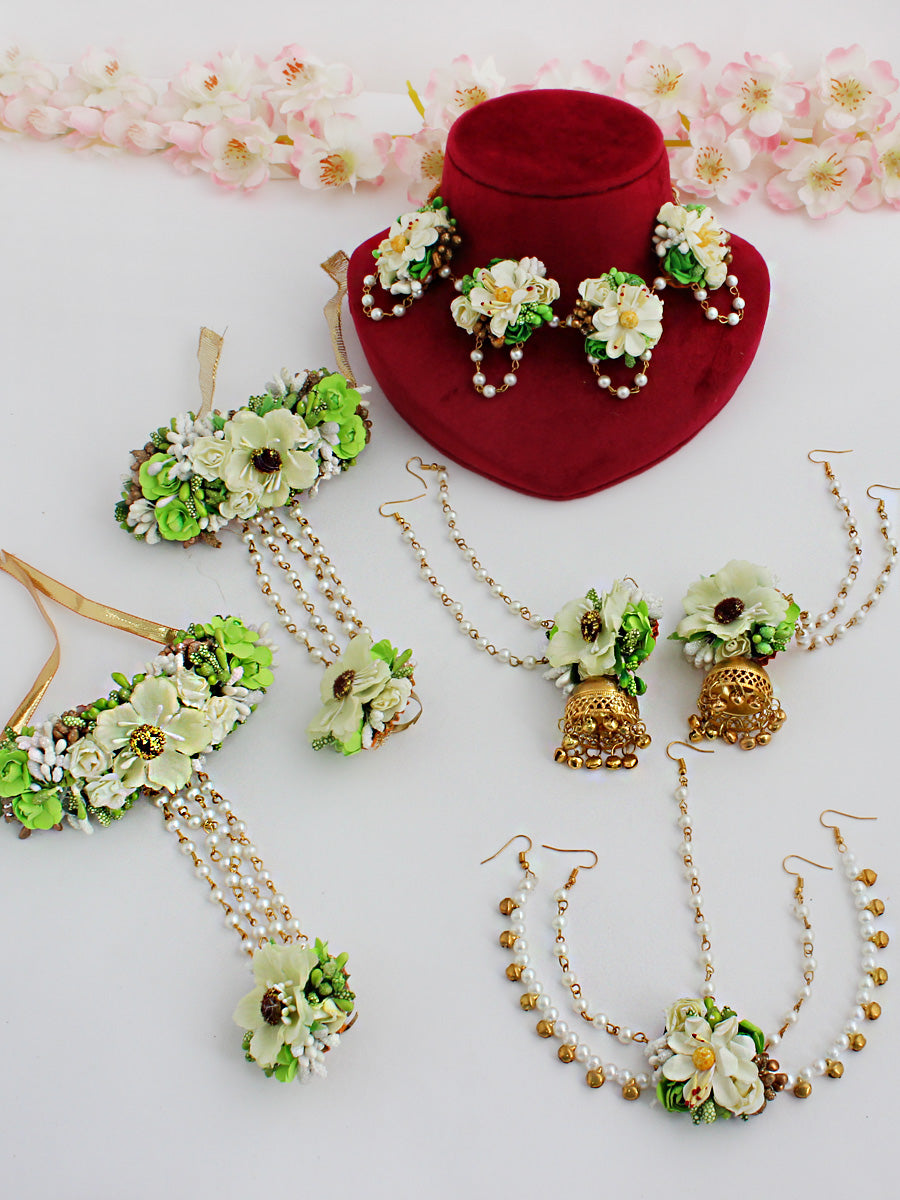 Akansha Floral Bridal Set-Green
