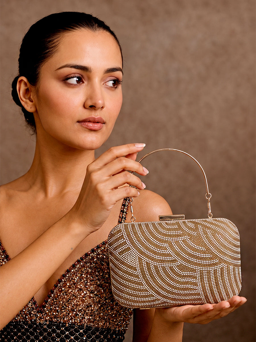 Amisha Clutch Bag-Gold