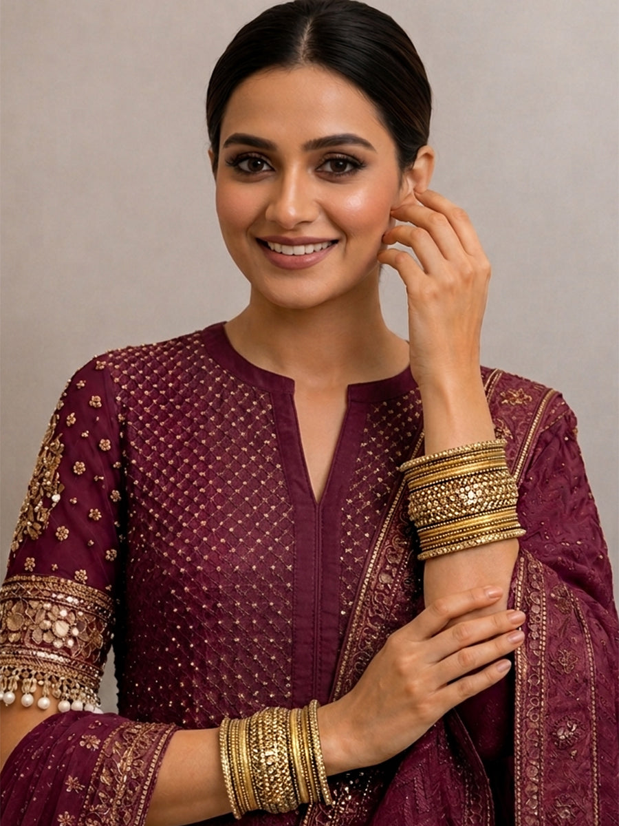 Maryam Bangle Set-Gold
