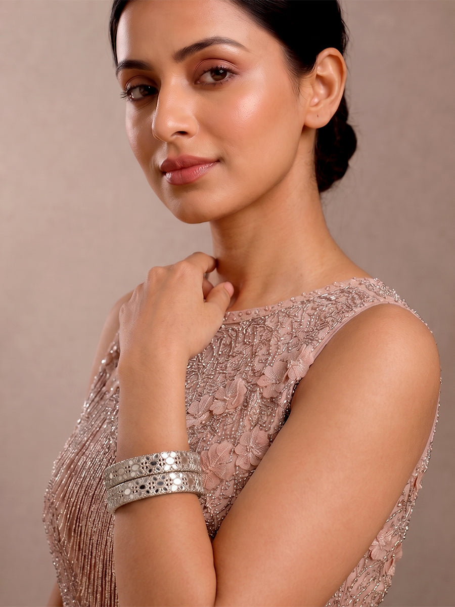 Rasika Mirror Bangle Set - Silver