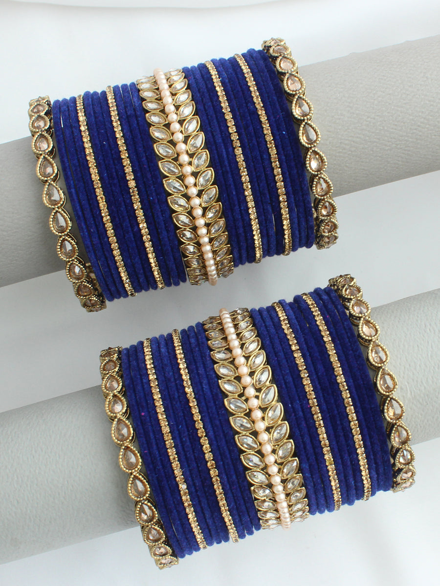 Vyomi Bangle Set / Stack -Blue 