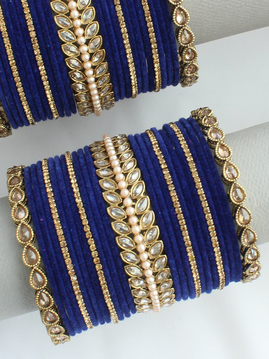Vyomi Bangle Set / Stack -Blue 