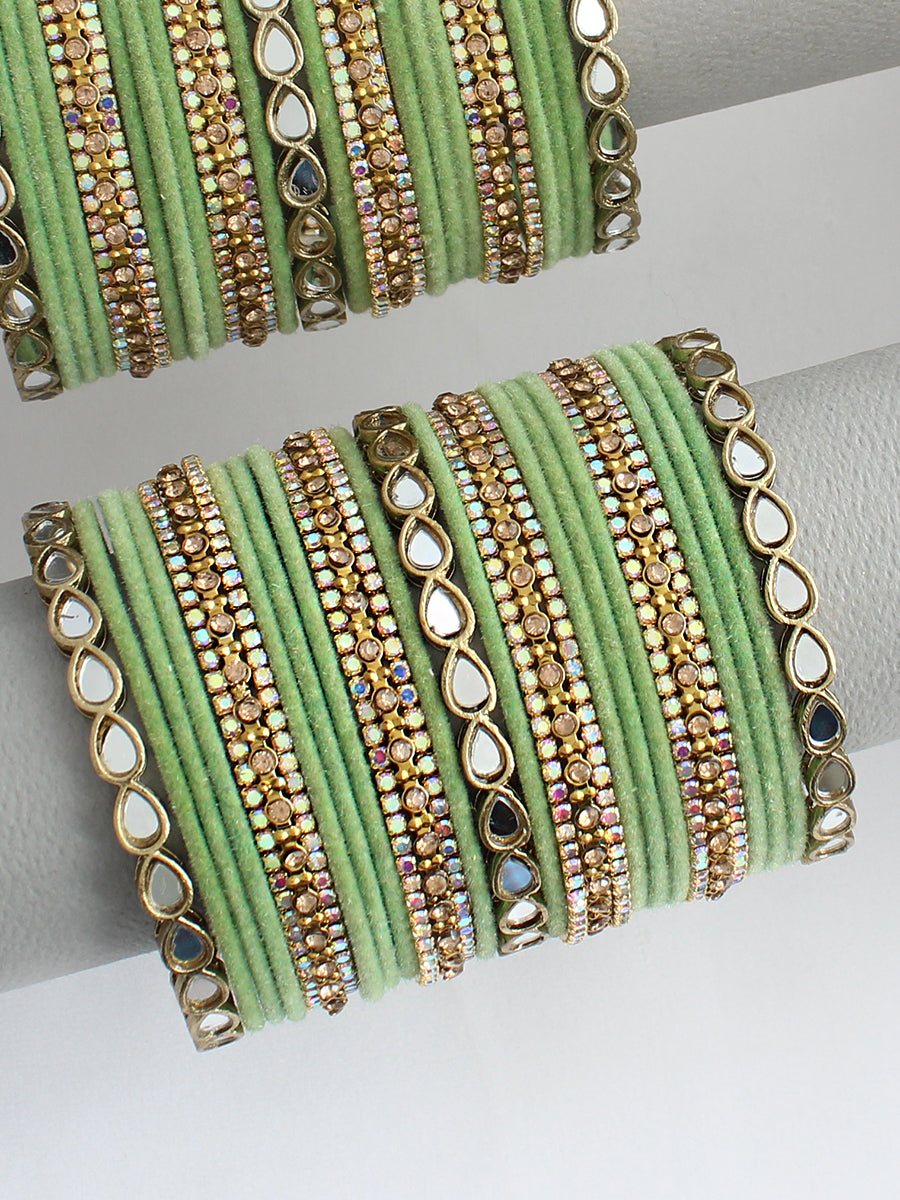 Ashwika Bangle Set / Stack-Mint Green