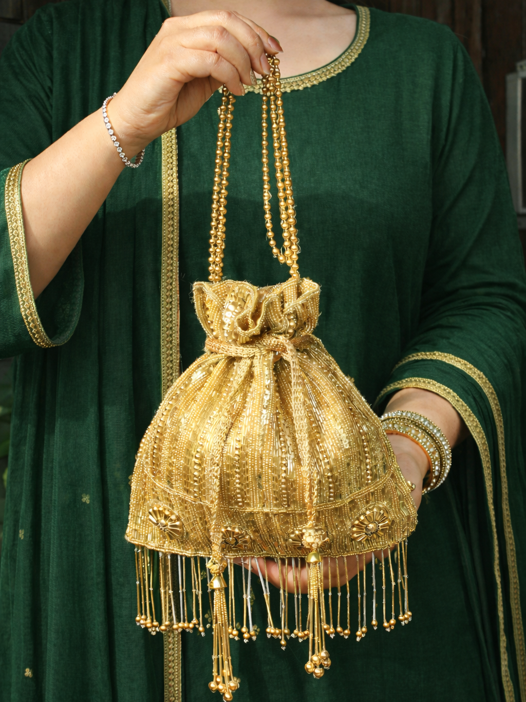 Lavika Potli Bag-Gold