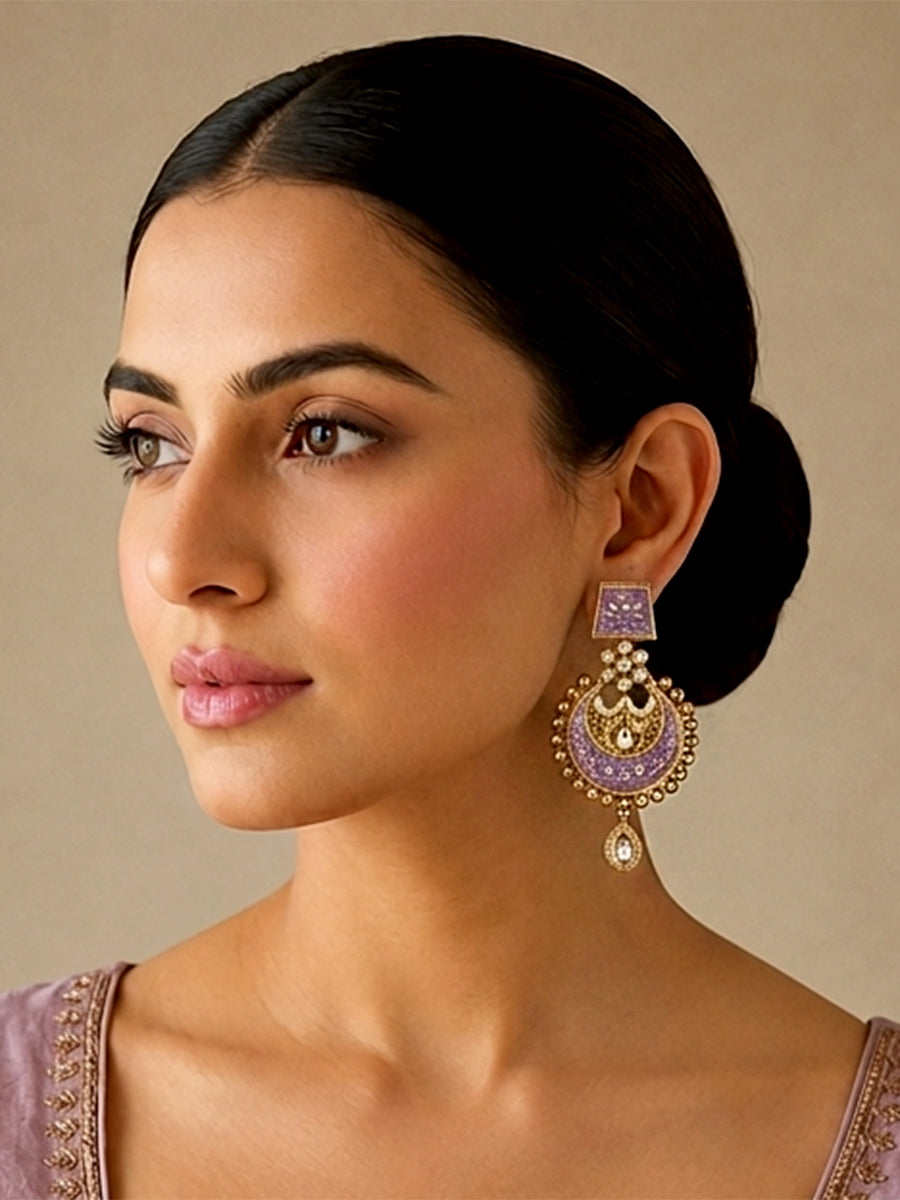 Nishtha Earrings-Purple