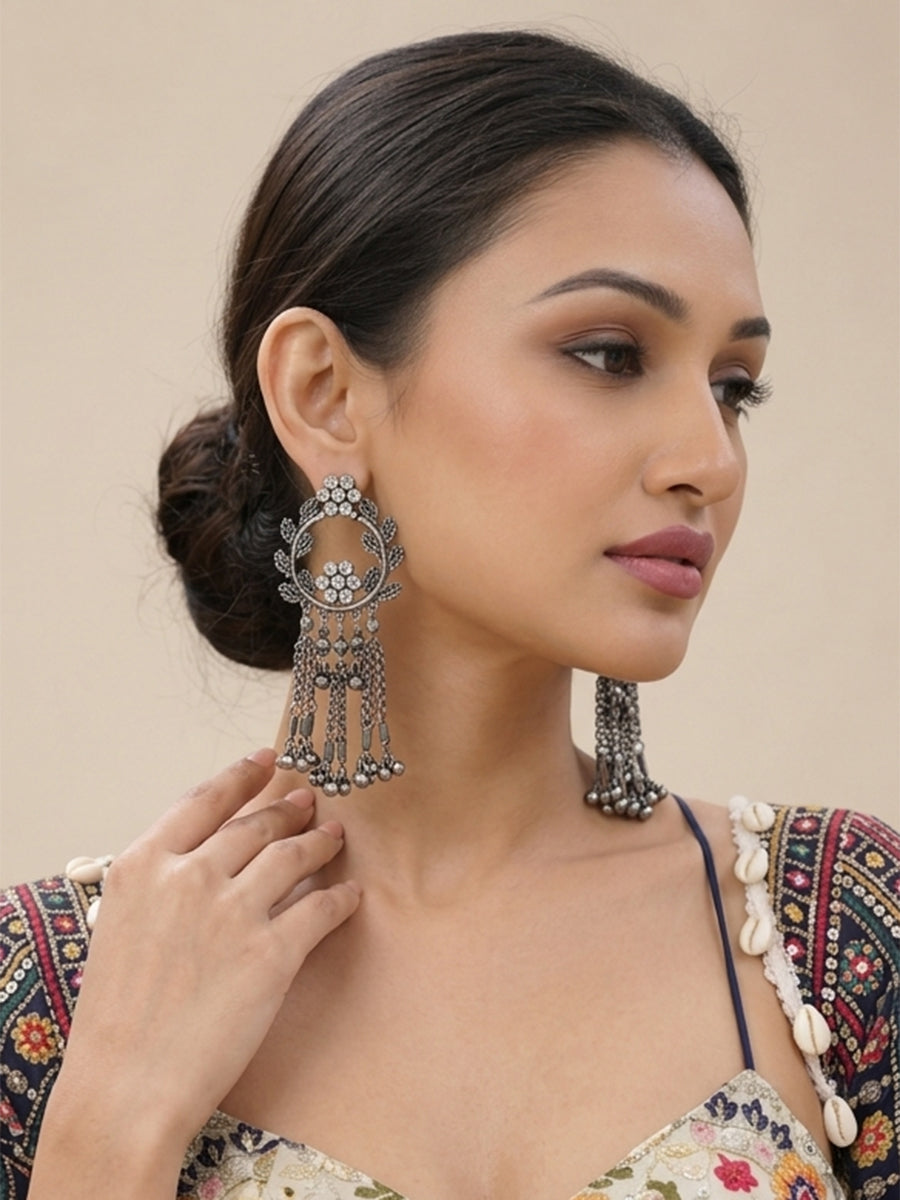 Trishla Earrings-Antique Silver-Antique Silver