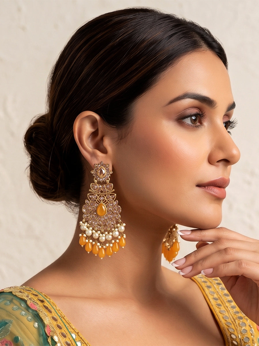 Dhaani Earrings-Yellow