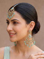 Aparna Earrings & Tikka-Mint Green