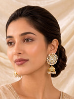 Jodha Jhumka Earrings-White