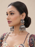 Romisa Jhumka Earrings-Antique Silver