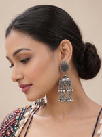 Mohini Jhumka Earrings-Antique Silver