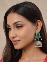 Navika Jhumki Earrings - Green