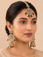 Ezzah Earrings & Tikka-Multicolor