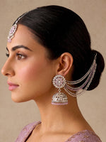 Shiza Jhumki Earrings with Earchain & Tikka-Lavender