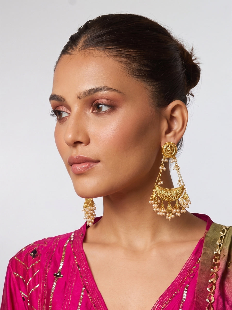 Alia Long Earrings - Peral