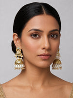 Anika Jhumka / Jhumki Earrings-White