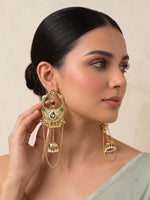 Adwita Long Earrings-Green