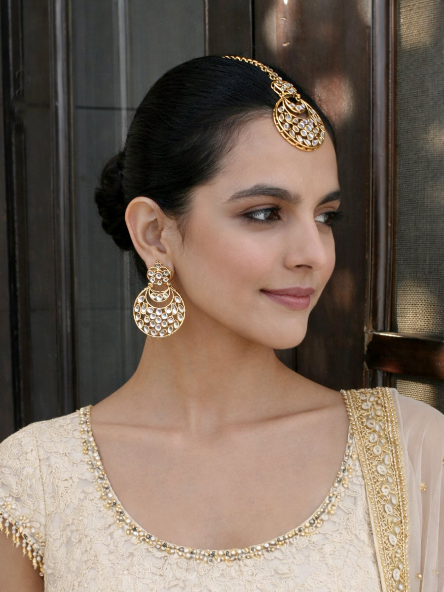 Snehal Earrings & Tikka Ready-to-Ship Wedding Earrings for NRIs