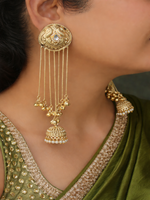 Prakruti Long Kashmiri Jhumka / Jhumki Earrings-White