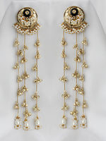 Harika Kashmiri Long Earrings-Black