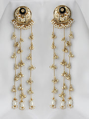 Harika Kashmiri Long Earrings-Black