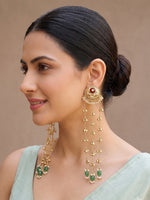 Harika Kashmiri Long Earrings-Maroon