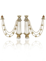 Urjita Long Earrings with Ear Chain