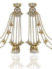 Urjita Long Earrings with Ear Chain
