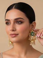 Maitri Jhumki Earrings-Mint Green