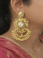 Kritya Long Earrings-Gold