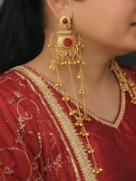 Prakshi Long Earrings - Maroon